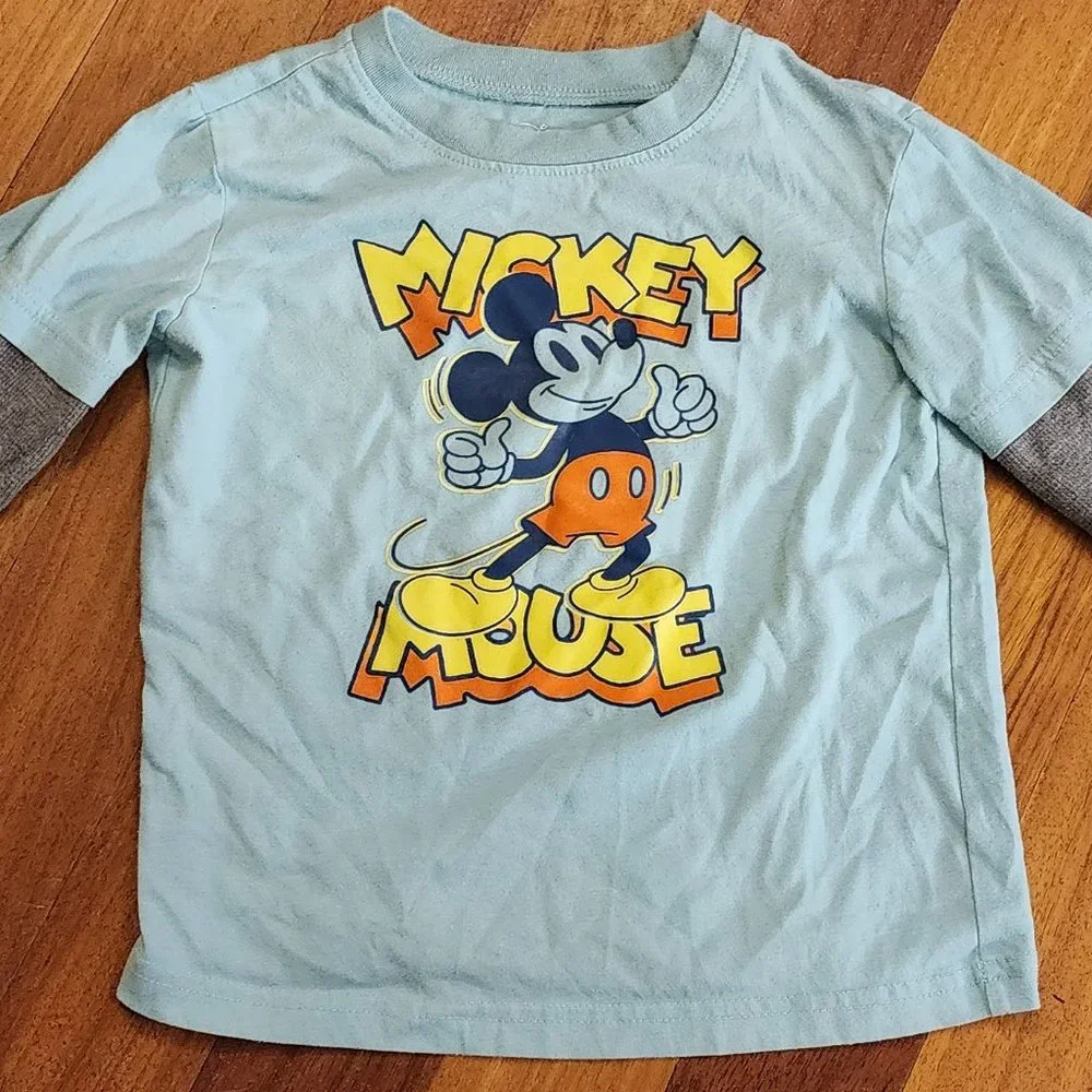 Disney Jumping Beans Blue/Gray Long Sleeve Mickey Mouse Jersey Size 5T - Picture 3 of 10